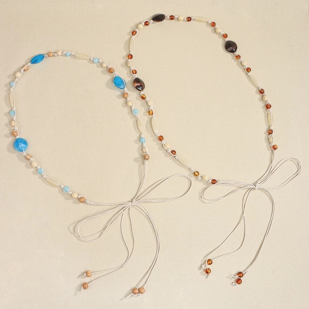 Beading - Elegant 170cm Braided Beads Belt Dopamine