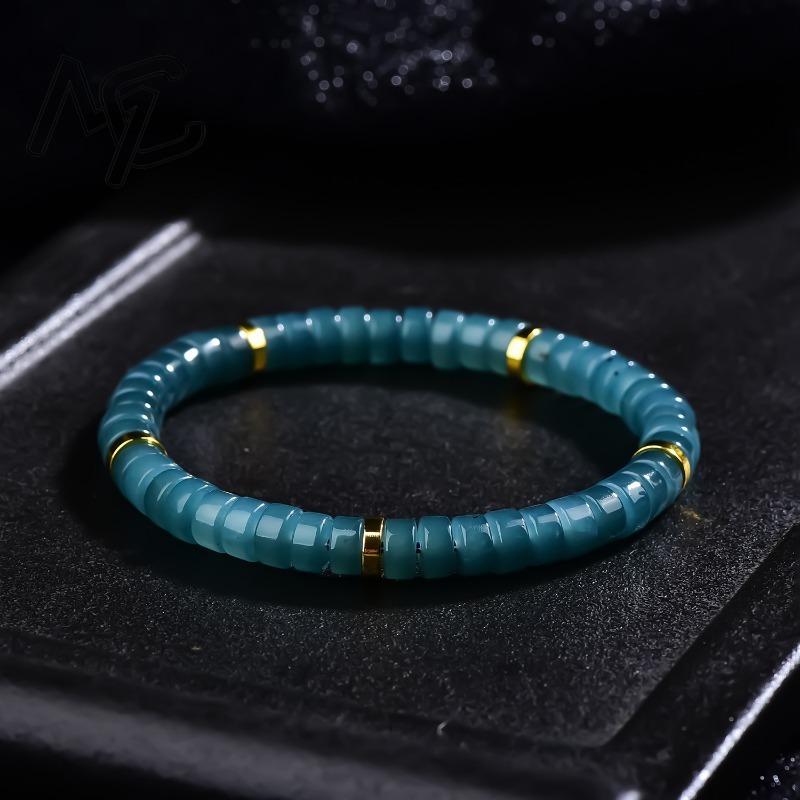 Beading - Natural Jadeite Blue Water Abacus Beads