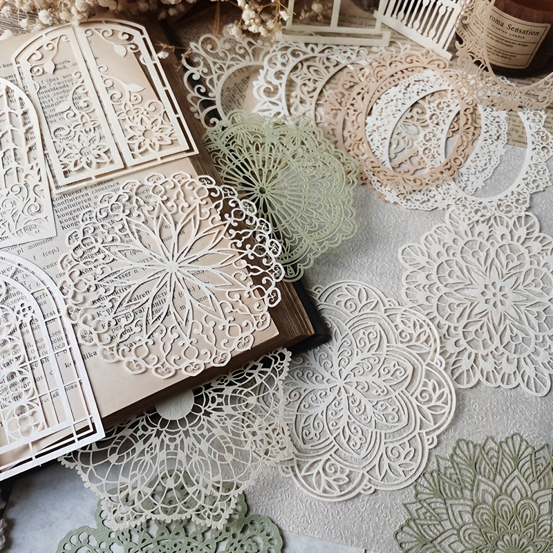 10 pcs Vintage Lace Hollow Mat - đánh giá và giá Vintage Junk Journal Scrapbooking Paper