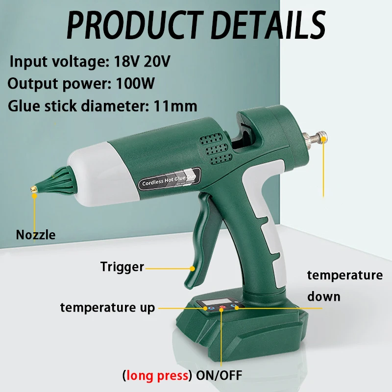 100W Cordless Hot Melt Glue Gu - đánh giá và giá Hot Melt Glue Gun Cordless