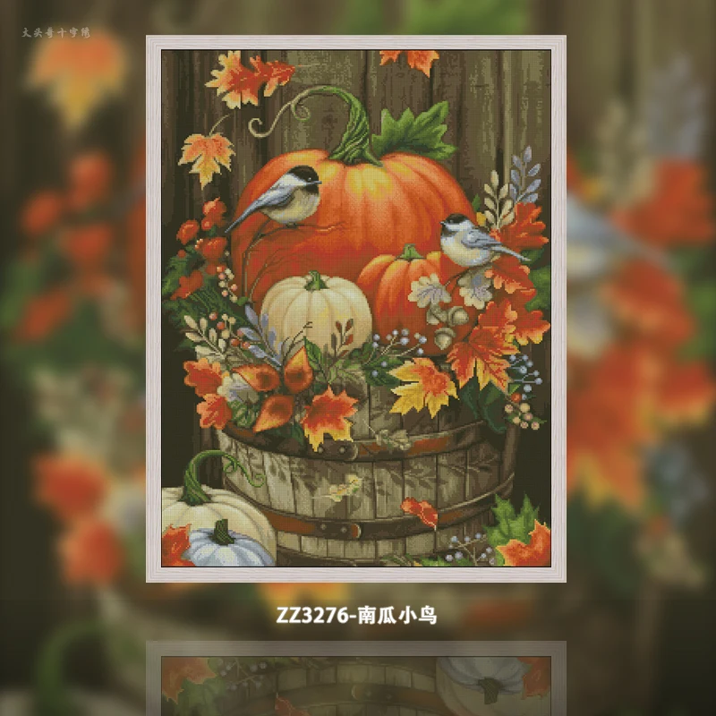 [ZZ3276-Pumpkin Bird] | Beginn - đánh giá và giá Cross Stitch Stamped Kits Beginners