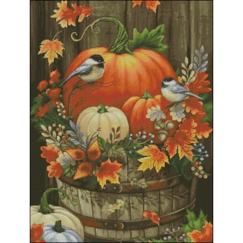 [ZZ3276-Pumpkin Bird] | Beginn - đánh giá và giá Cross Stitch Stamped Kits Beginners