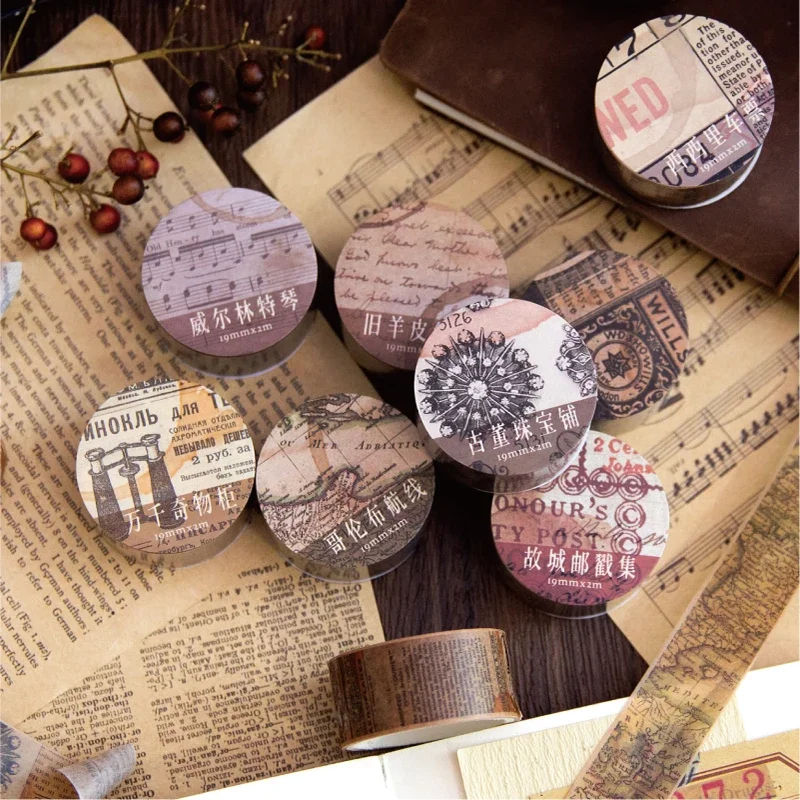 18.5mm*2m Vintage Washi Paper  - đánh giá và giá Vintage Junk Journal Scrapbooking Paper