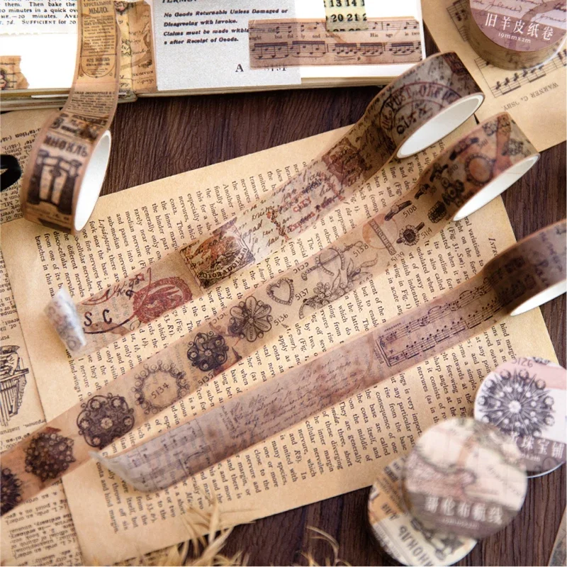 18.5mm*2m Vintage Washi Paper  - đánh giá và giá Vintage Junk Journal Scrapbooking Paper