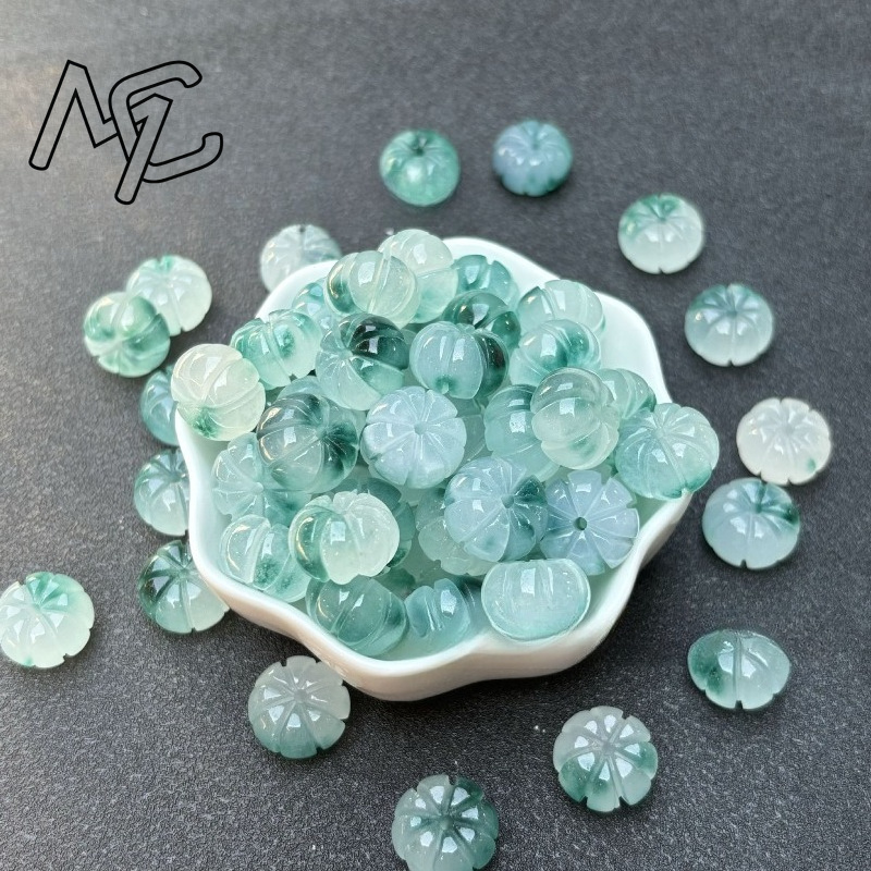 10pcs A Green Jade Pumpkin Bea - đánh giá và giá Beading