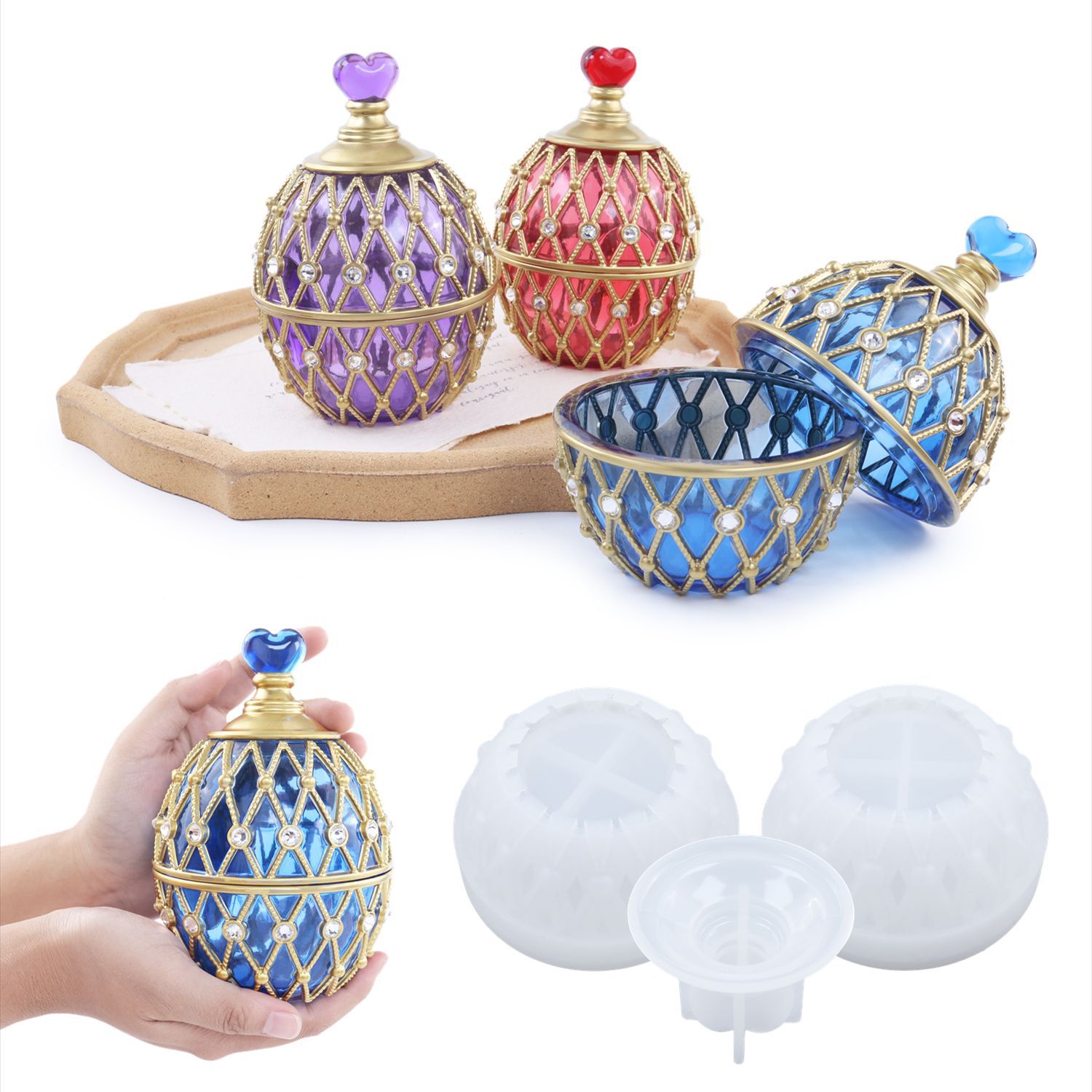 Hai Phong Cách Bộ DIY Pha Lê N - đánh giá và giá Silicone Epoxy Resin Molds Set