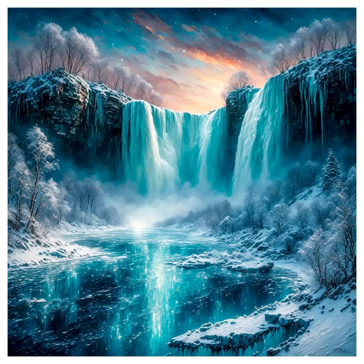 A magnificent waterfall 40X40C - đánh giá và giá Cotton Embroidery Thread Skeins