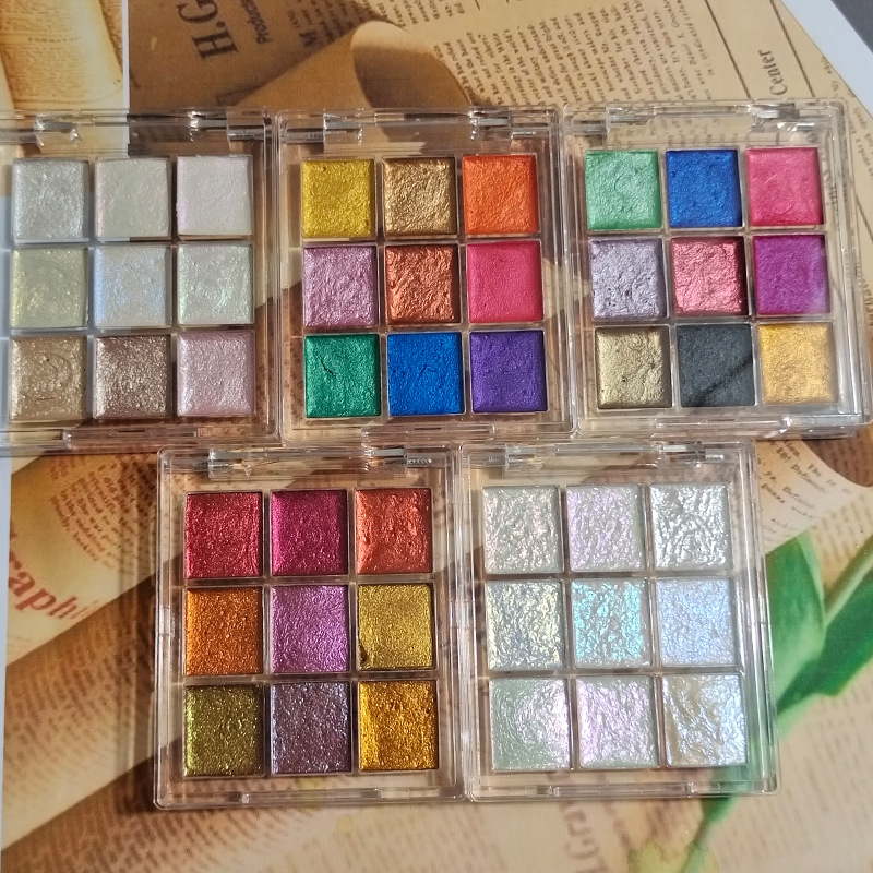 9 color Nail Solid Pigment Aur - đánh giá và giá Watercolor Paint Set Solid Pigment