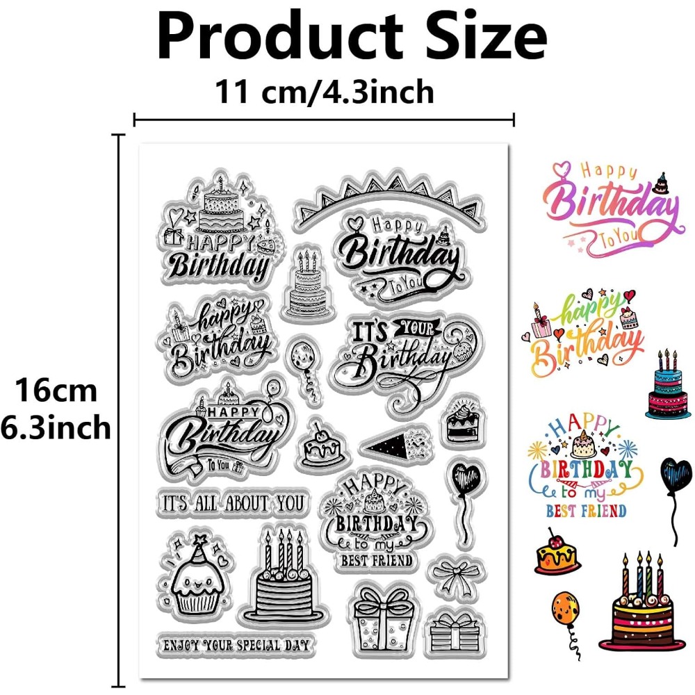 Happy Birthday Clear Stamps fo - đánh giá và giá Clear Silicone Stamps For Card Making