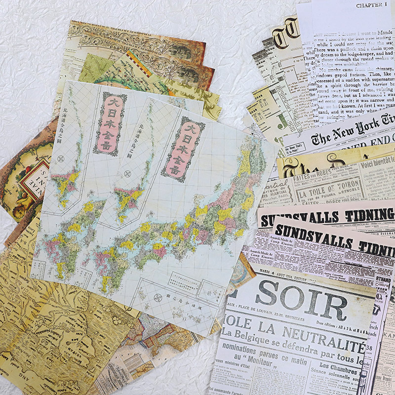 30 Pcs Old Map Flower Letters  - đánh giá và giá Vintage Junk Journal Scrapbooking Paper