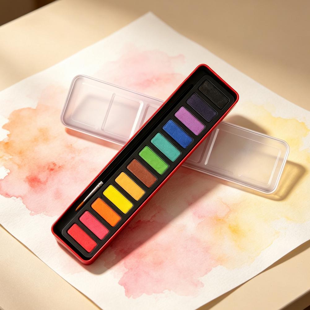 Portable Watercolor Paint Set  - đánh giá và giá Watercolor Paint Set Solid Pigment