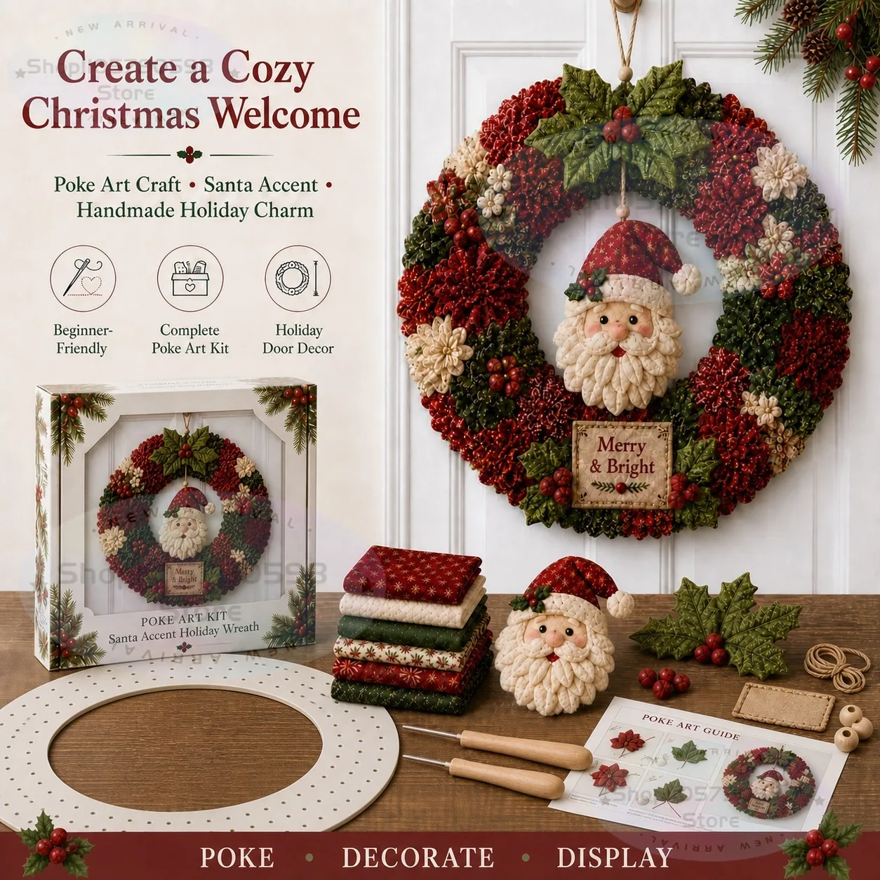 3D Fabric Poke Wreath DIY Kit, - đánh giá và giá Sewing