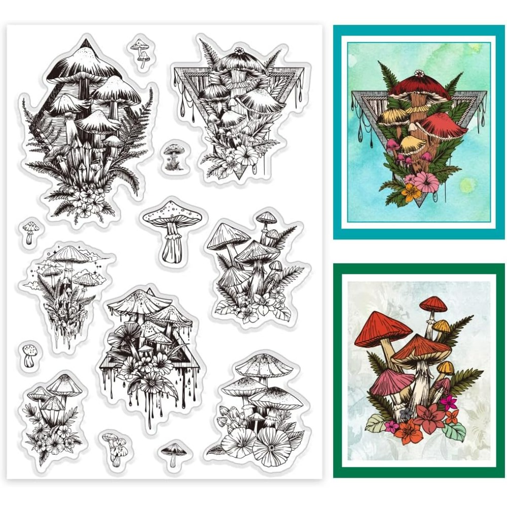Mushroom Clear Stamp, Plant Si - đánh giá và giá Clear Silicone Stamps For Card Making