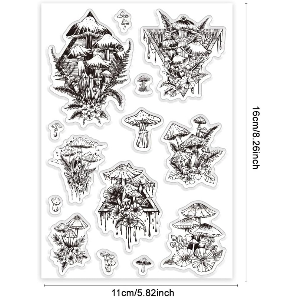 Mushroom Clear Stamp, Plant Si - đánh giá và giá Clear Silicone Stamps For Card Making