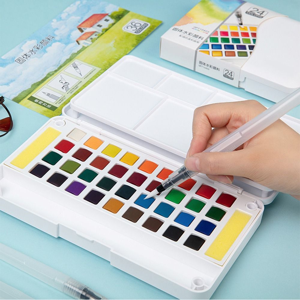12/18/24/36 Colors Solid Water - đánh giá và giá Watercolor Paint Set Solid Pigment