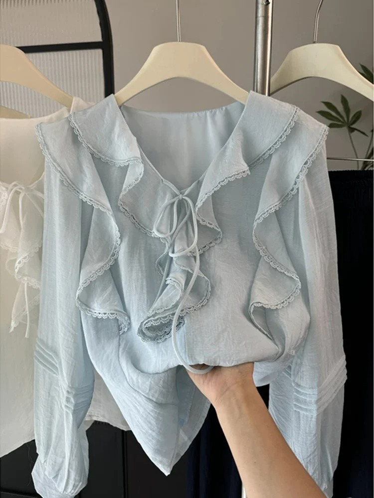 French V-Neck Chic Long Sleeve - đánh giá và giá Embroidery