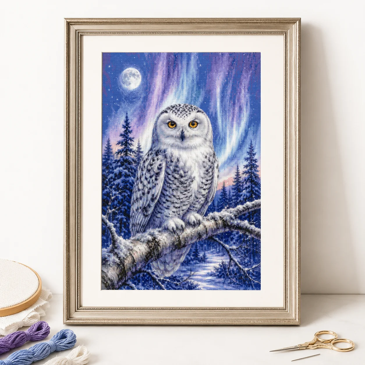 [ZZ8820-Winter Watch Owl] | Be - đánh giá và giá Cross Stitch Stamped Kits Beginners